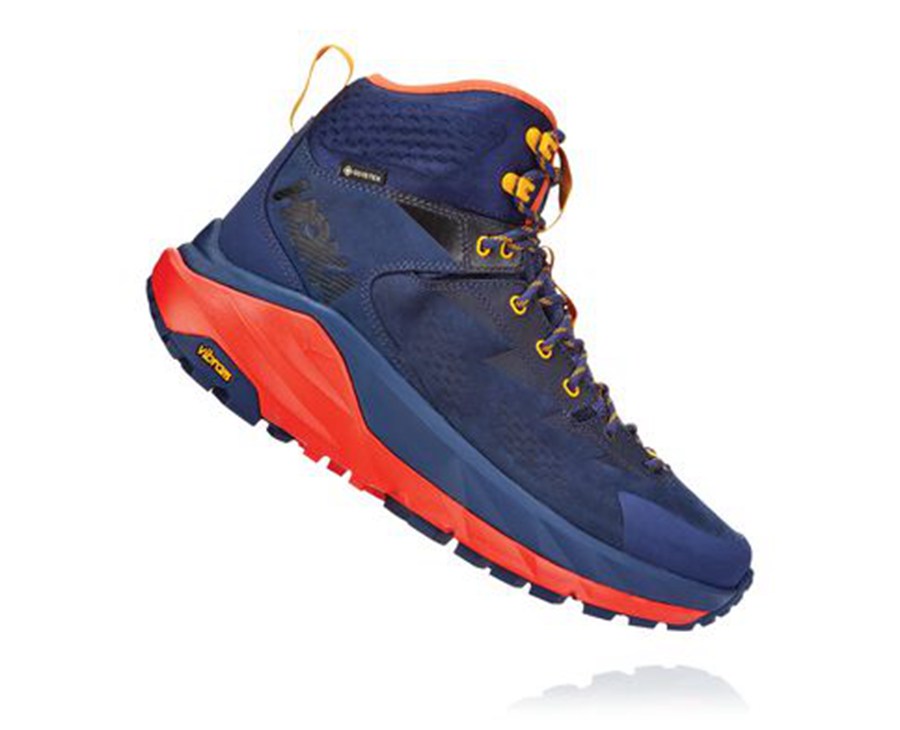 Hoka One One Hiking Boots Mens Blue/Red - Kaha GORE-TEX - 28917XVIK